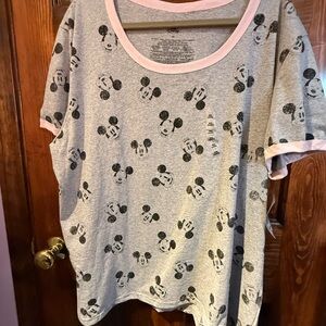 Gray Mickey Mouse  T-Shirt